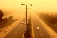 بارندگی و گرد و خاک در راه خوزستان