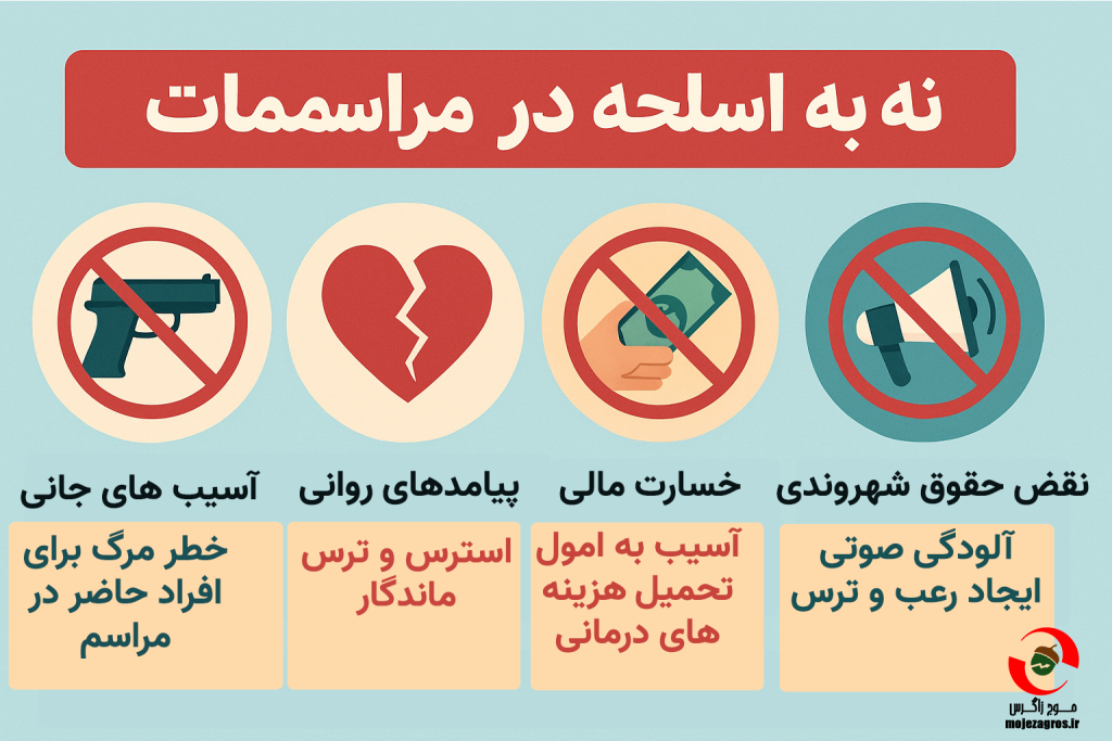 اینفوگرافی؛نه به اسلحه در مراسمات