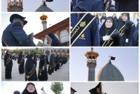 برگزاری آیین تعویض پرچم گنبد حرم شاهچراغ (ع) همزمان با آغاز ماه محرم